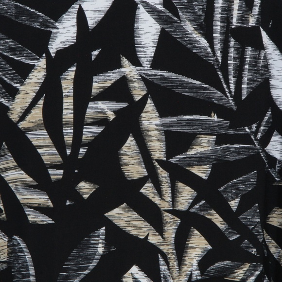 NorthStyle Black Leafy Multicolor Jungle Pattern Midi Skirt Women's Size Medium - Picture 2 of 5